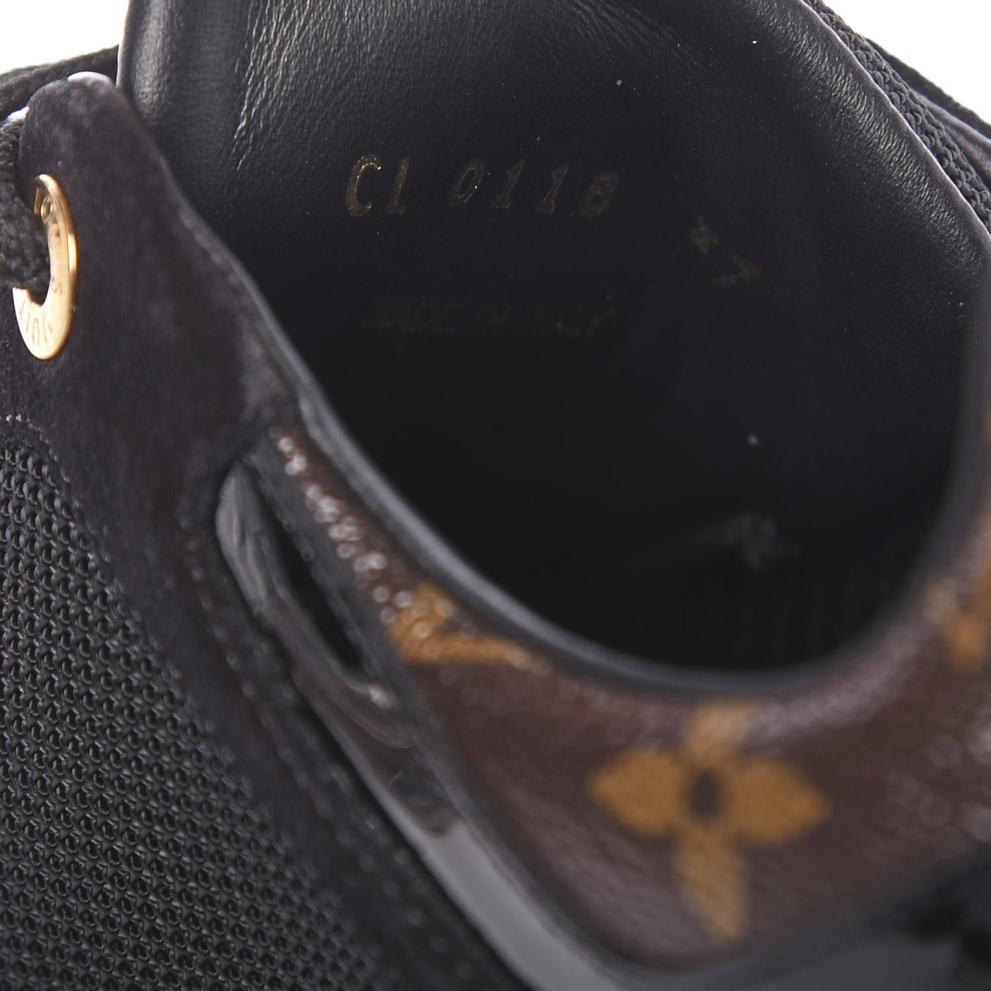Suede Monogram Run Away Sneakers 37 Black