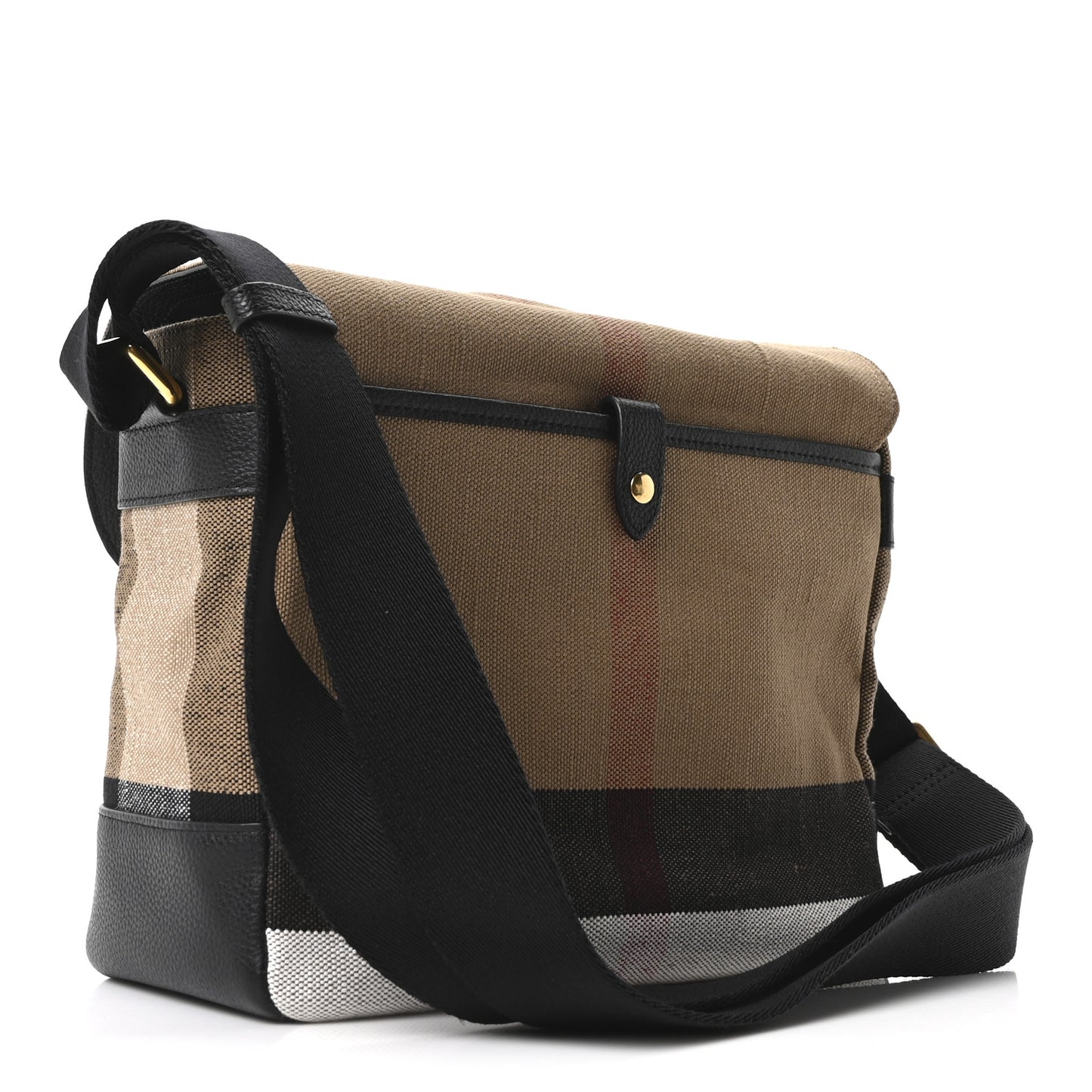 Canvas Mega Check Small Baildon Messenger Bag Black