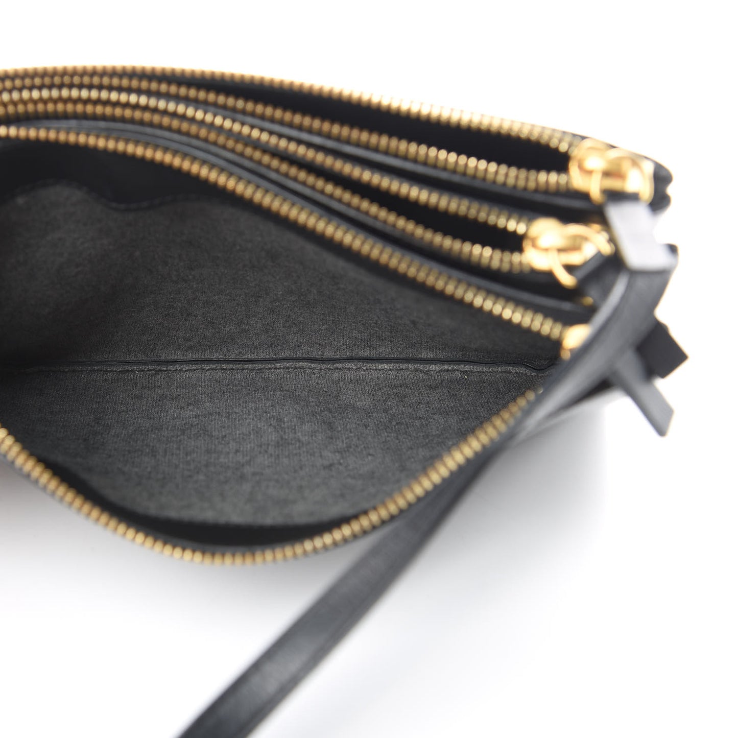 Liege Calfskin Small Trio Crossbody Bag Black