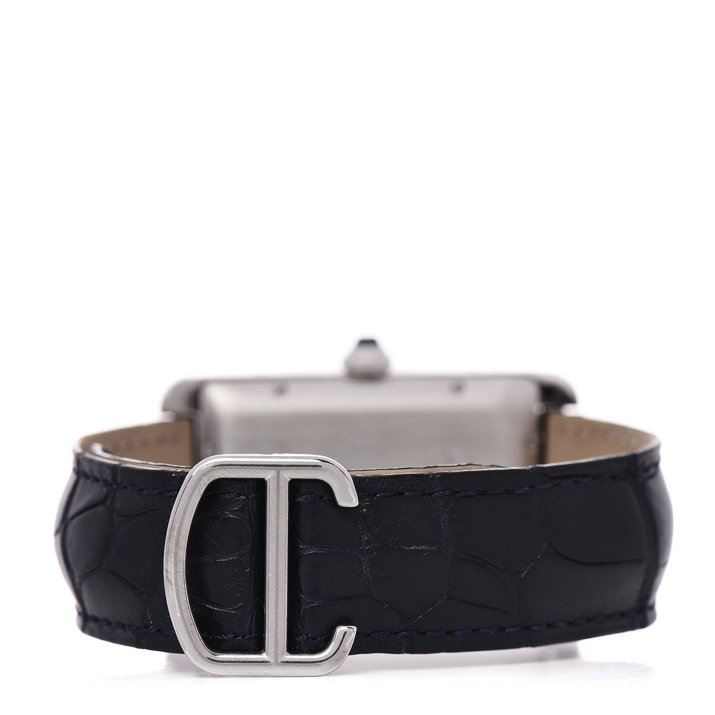 Stainless Steel Alligator 26mm Tank Americaine Automatic Watch Blue