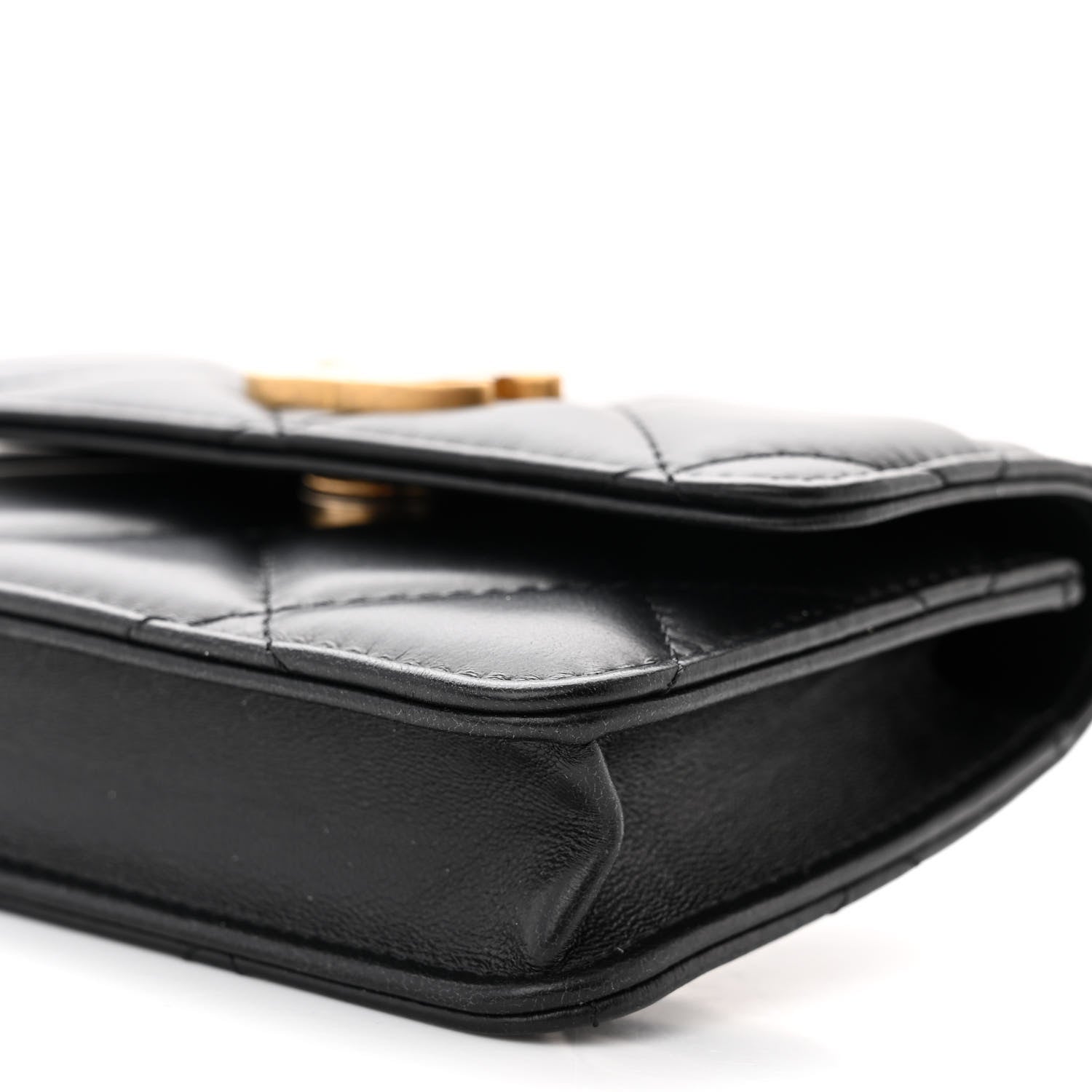 Chanel Lambskin Enamel Quilted Pending CC Flap Belt Bag Black 11 of 12