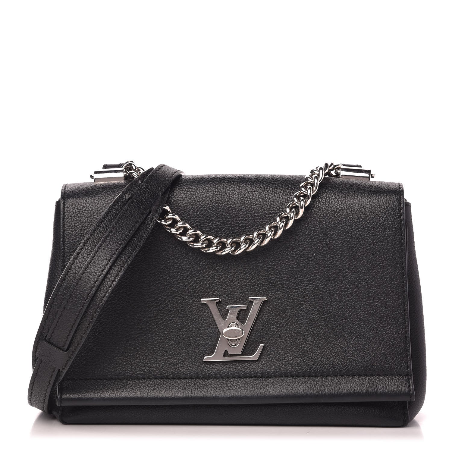 Louis Vuitton Calfskin Lockme II Chain Bag BB Black 1 of 10