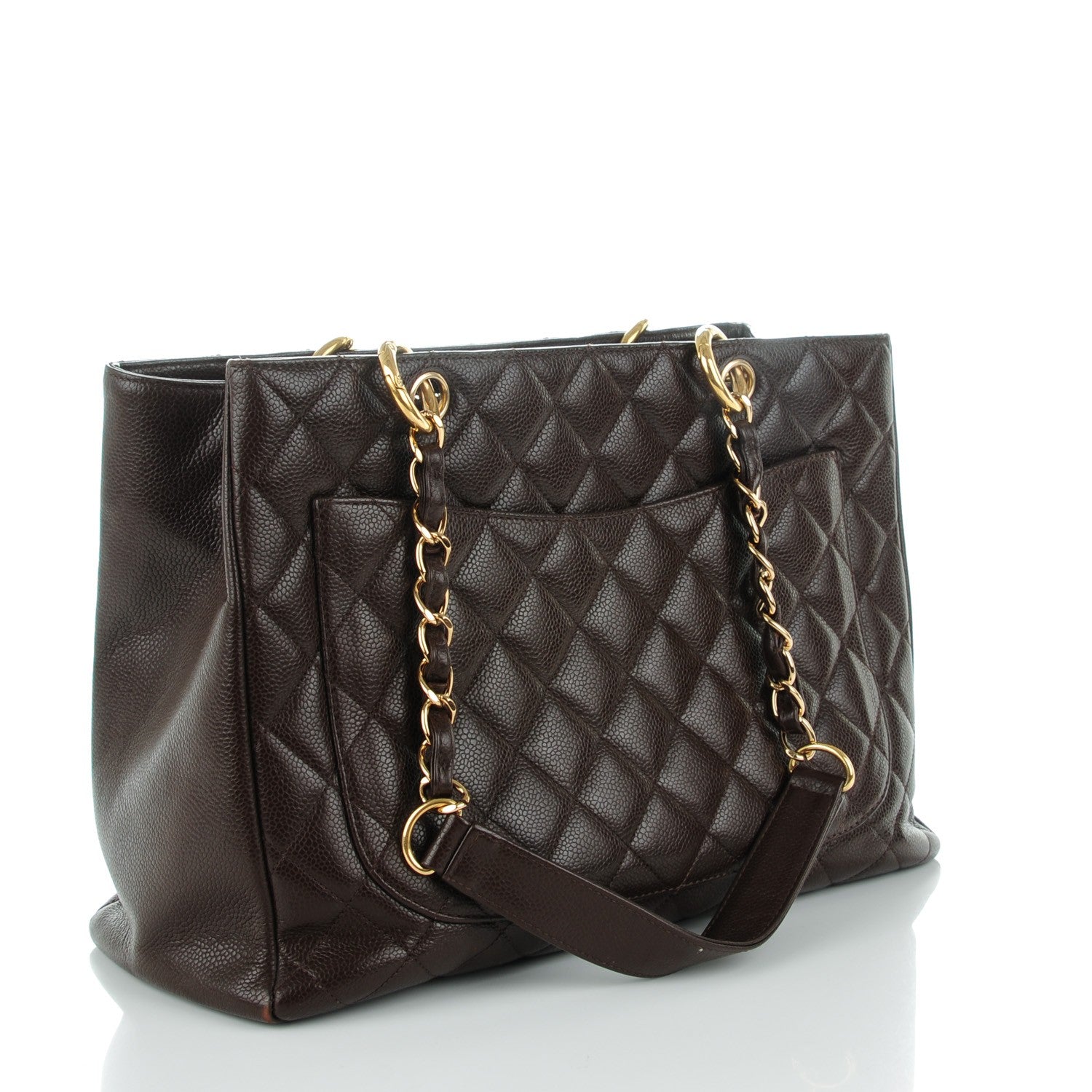 Chanel Caviar Quilted Grand Shopping Tote GST Dark Brown 3 of 7