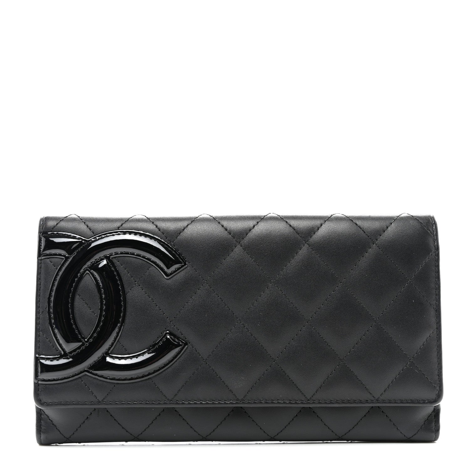 Chanel Calfskin Quilted Cambon Tri-Fold Wallet Black 1 of 9