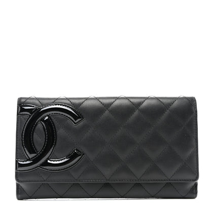 Chanel Calfskin Quilted Cambon Tri-Fold Wallet Black 1 of 9