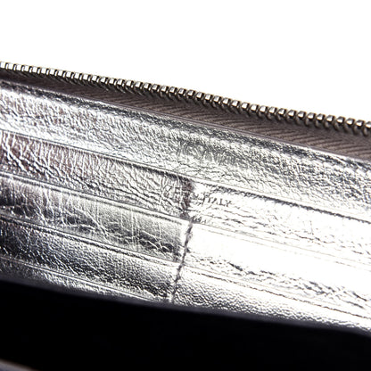 Saint Laurent Metallic Calfskin Belle De Jour Zip Around Wallet Moon 8 of 8