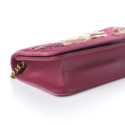 Gucci Velvet Matelasse Love Embroidered GG Marmont Mini Bag Light Raspberry Rose 6 of 11