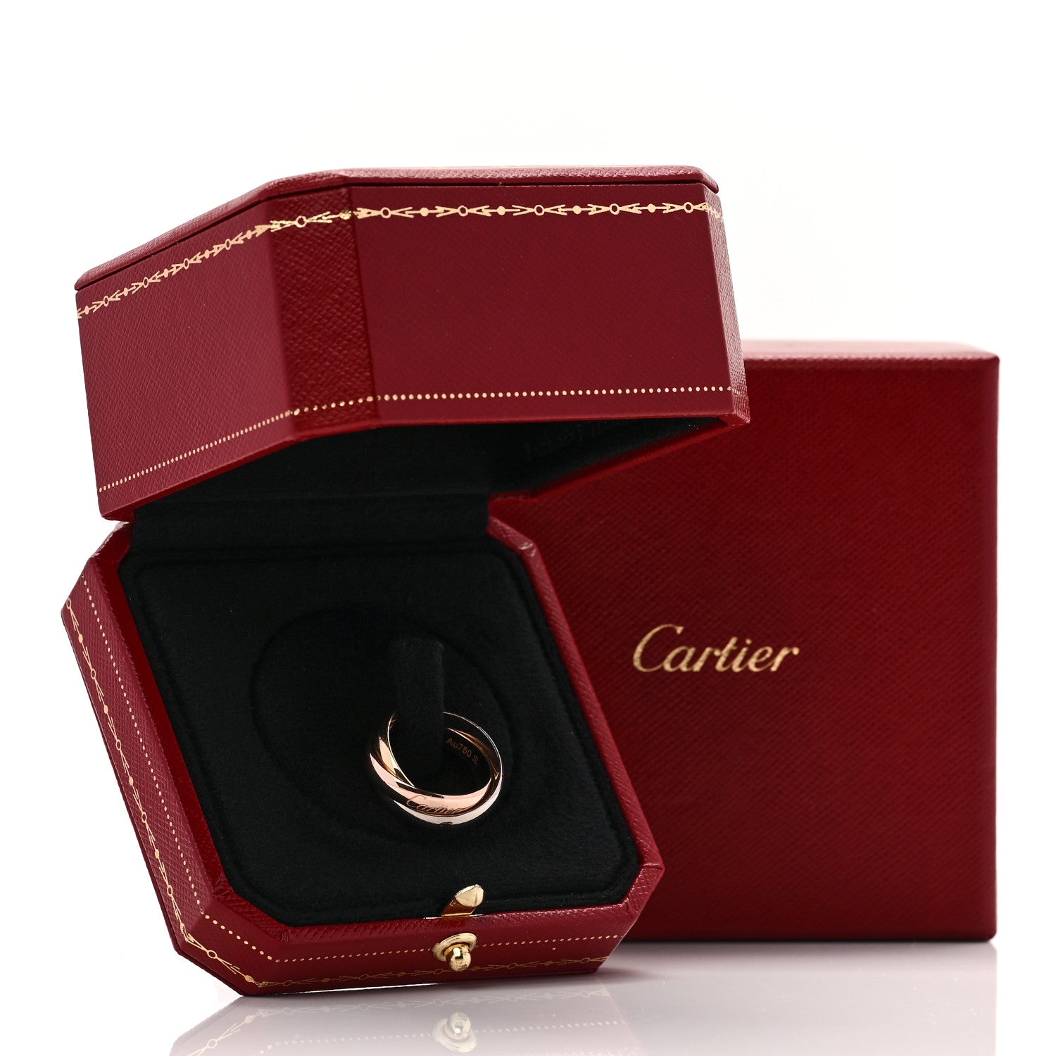 Cartier 18K Pink Yellow White Gold Classic Trinity Ring 50 5.25 7 of 7