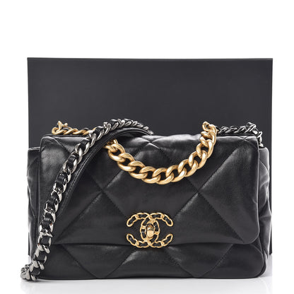Chanel Lambskin Quilted Medium 19 Flap Black 11 of 11