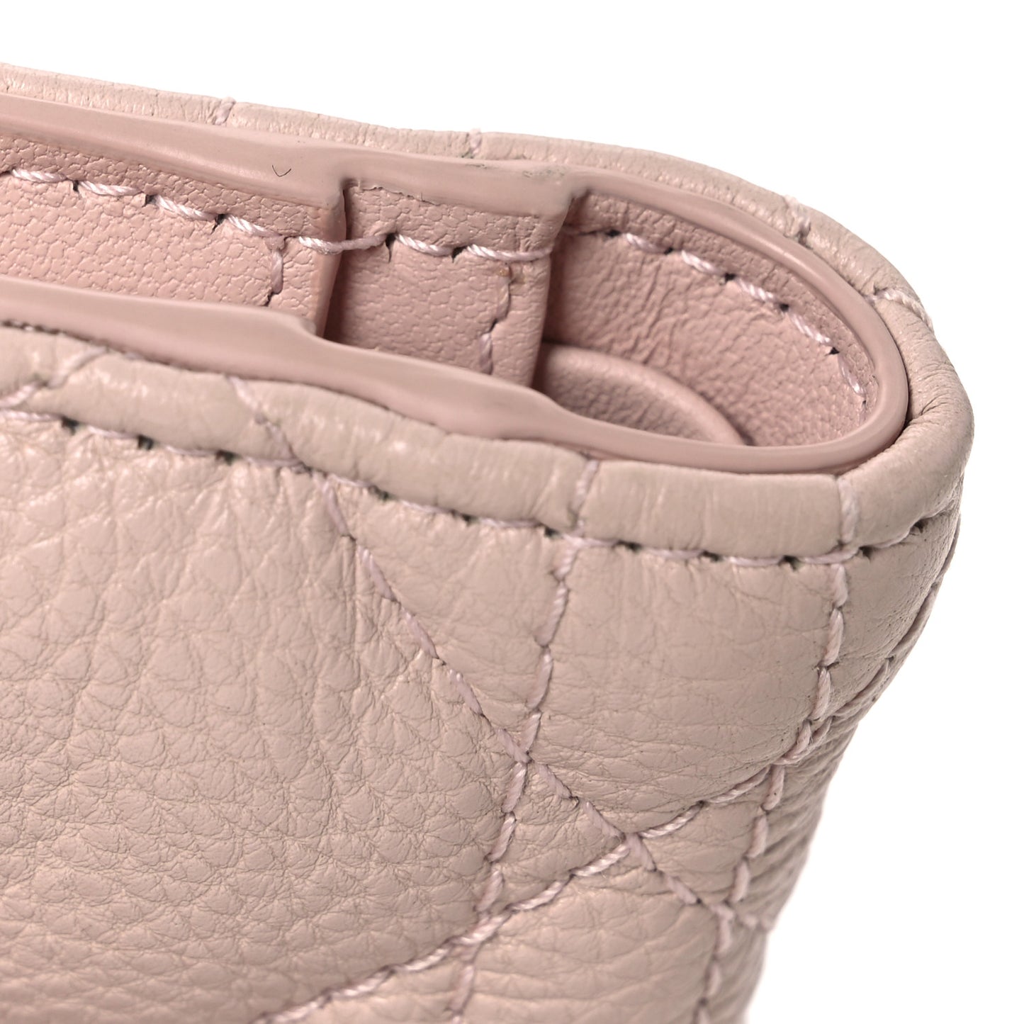 Grained Calfskin Supple Cannage Caro Dahlia Wallet Powder Pink