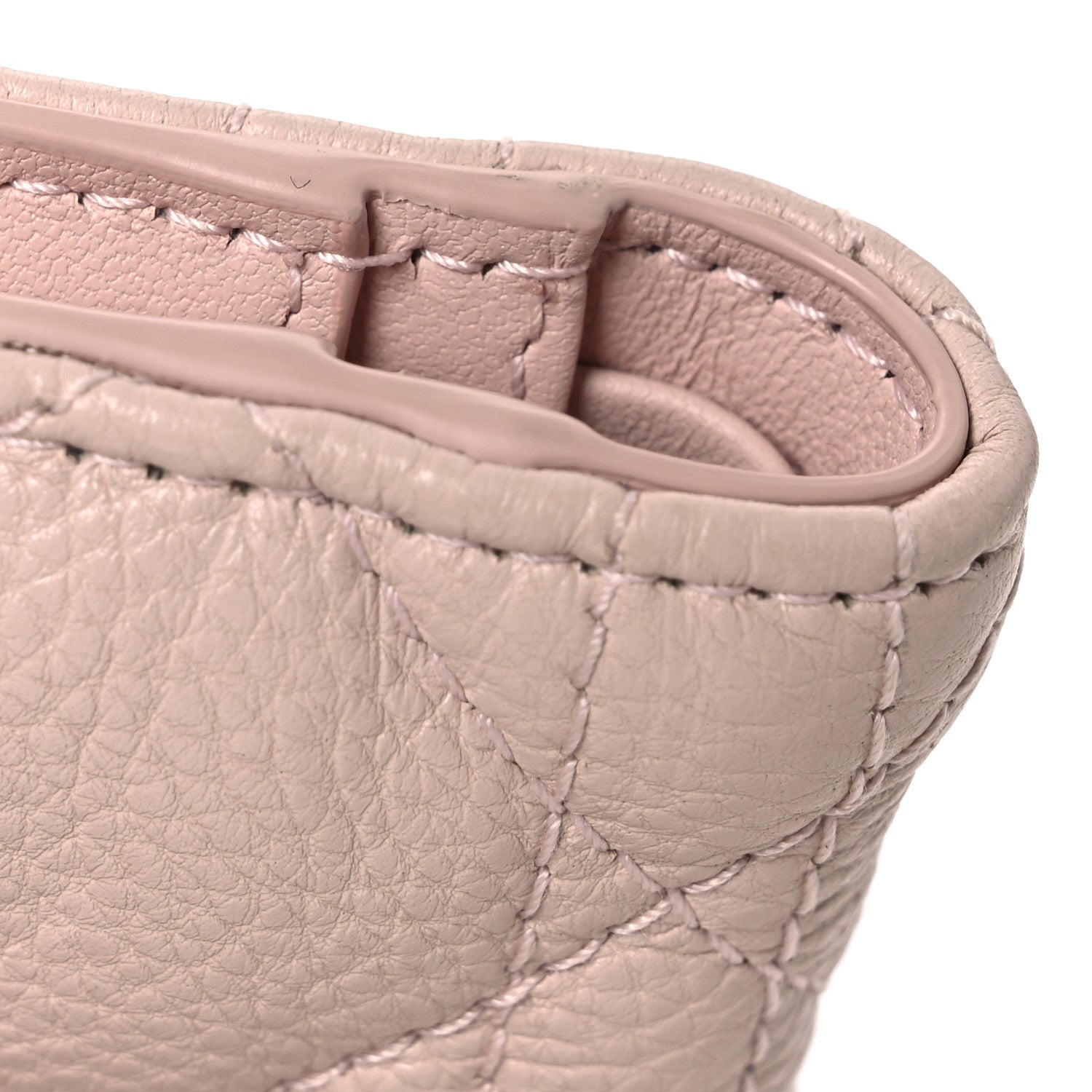 Christian Dior Grained Calfskin Supple Cannage Caro Dahlia Wallet Powder Pink 12 of 13