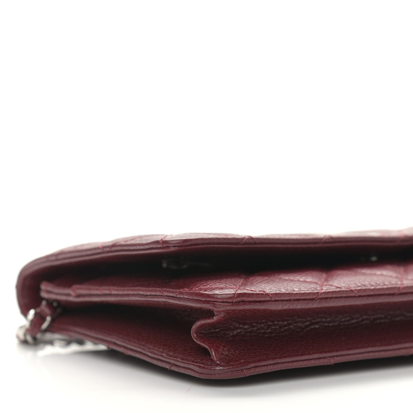 Caviar Quilted Wallet on Chain WOC Burgundy