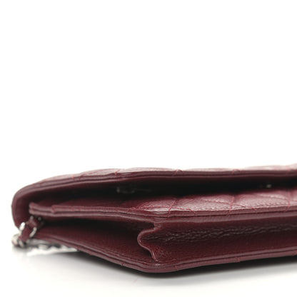 Chanel Caviar Quilted Wallet on Chain WOC Burgundy 10 of 12