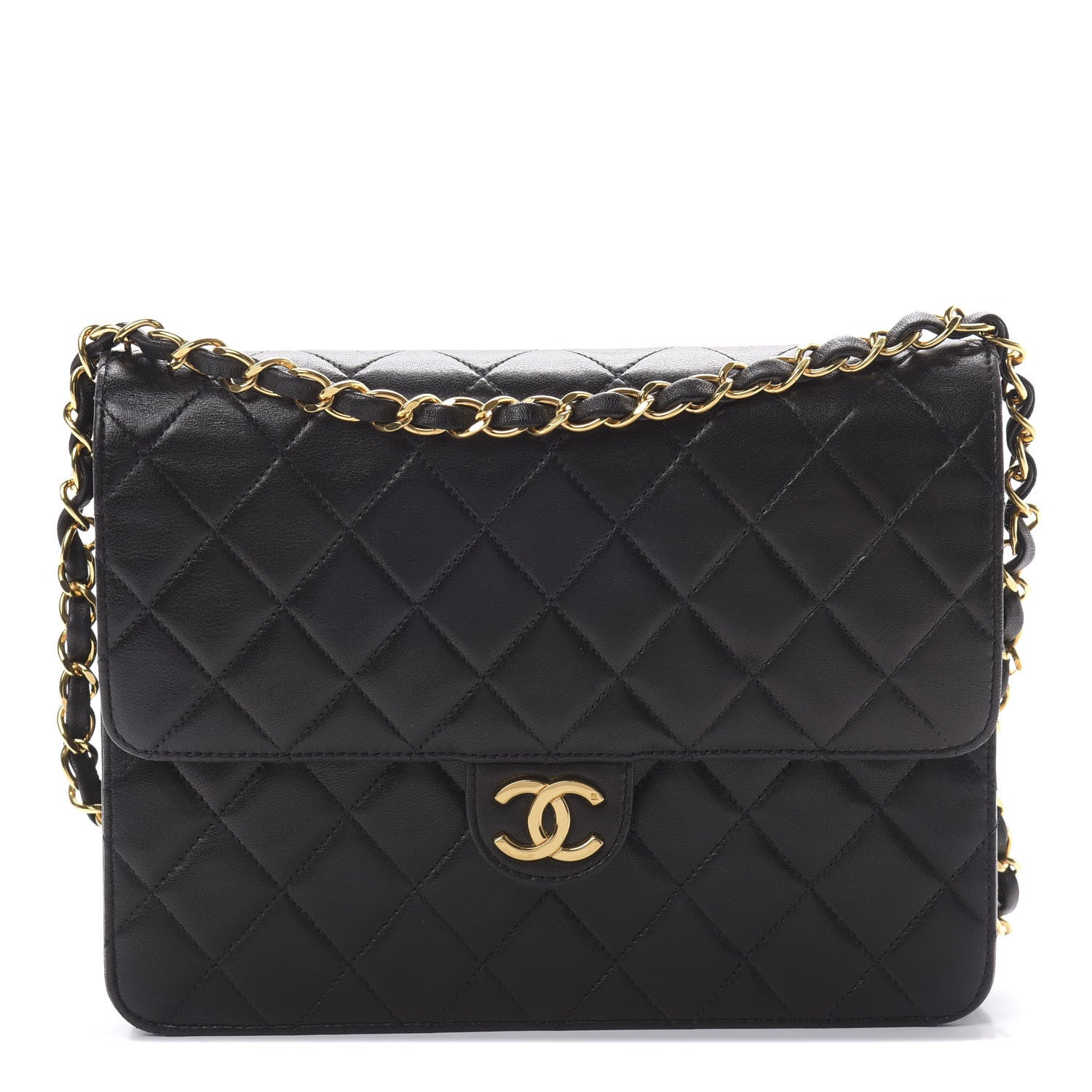 Chanel Lambskin Quilted Small Single Flap Black 1 of 12