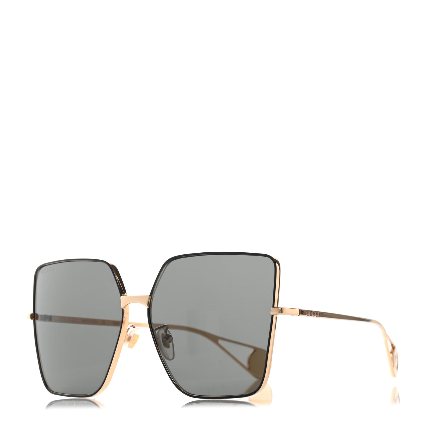 Square Frame GG0436S Sunglasses Black Gold