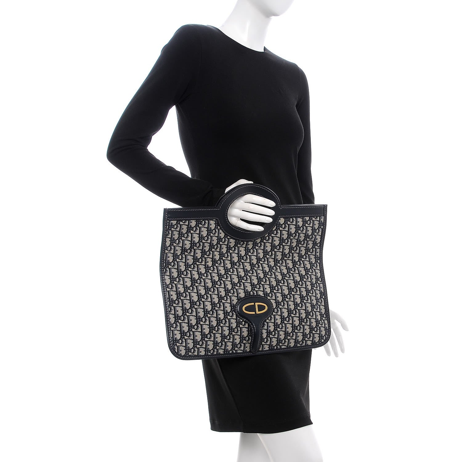 Christian Dior Oblique Fold Over Clutch Blue 2 of 9