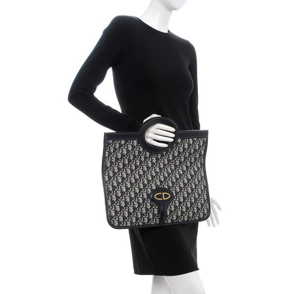 Christian Dior Oblique Fold Over Clutch Blue 2 of 9