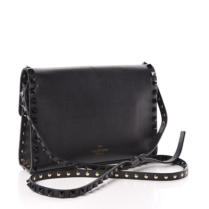 Valentino Garavani Vitello Monochrome Medium Rockstud Flip Lock Crossbody Bag Black 3 of 10