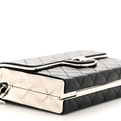 Chanel Lambskin Metal Quilted Small Evening Bag With Chain Black 9 of 11