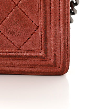 Chanel Iridescent Calfskin Quilted Small Gentle Square Boy Flap Red 15 of 18