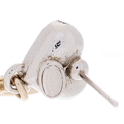 Chanel Crystal CC Heart Drop Earrings Gold Silver 4 of 4