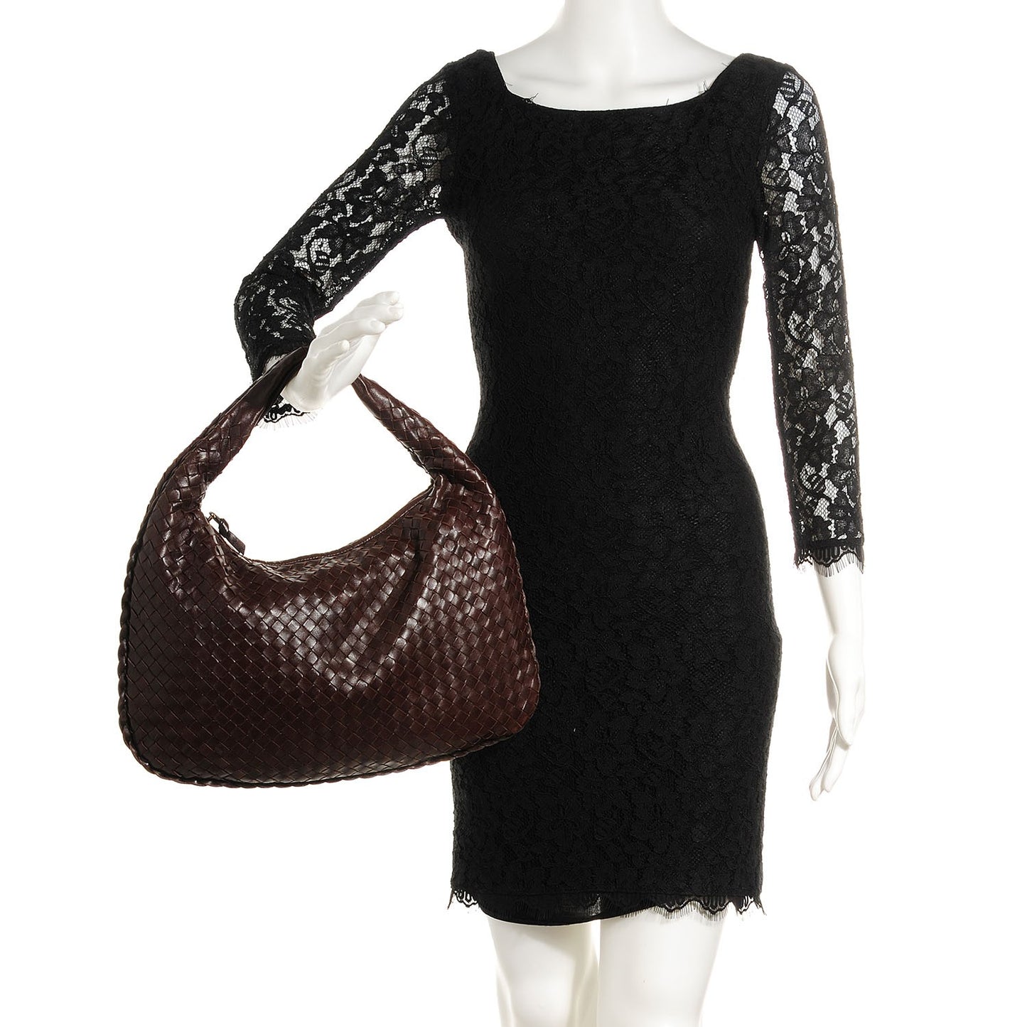 Nappa Intrecciato Medium Veneta Hobo Ebano
