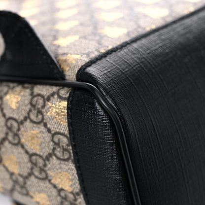 Gucci GG Supreme Monogram Bees Print Small Day Backpack Beige Oro Black 10 of 13