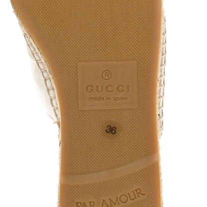Gucci Nappa Matelasse GG Marmont Espadrille Slippers 36 Great White 6 of 9