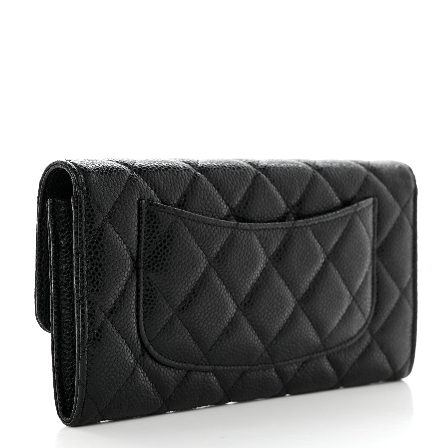 Chanel Caviar Quilted Large Gusset Flap Wallet Black 3 of 8