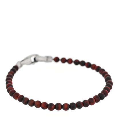 David Yurman Sterling SIlver Tigers Eye 4mm Spiritual Beads Bracelet 1 of 3