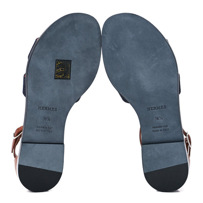 Hermes Denim Santorini Sandals 36.5 Bleu Clair 5 of 9