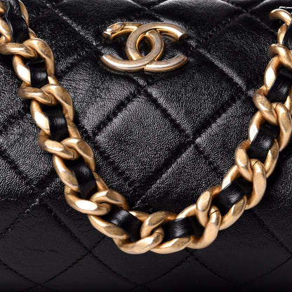 Chanel Shiny Lambskin Quilted Fashion Therapy Bowling Bag Black 8 of 10