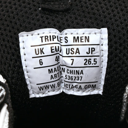 Balenciaga Fabric Mesh Womens Triple S Sneakers 40 White Black 8 of 9