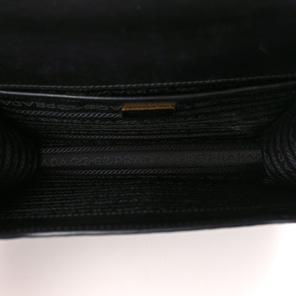 Prada Saffiano Chain Shoulder Bag White Black 5 of 8