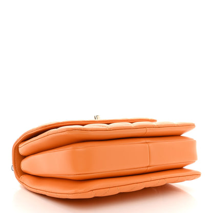 Chanel Lambskin Lacquered Quilted Mini Trendy CC Dual Handle Flap Bag Orange 3 of 11