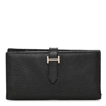 Hermes Chèvre Mysore Bearn Gusset Wallet Black 1 of 8