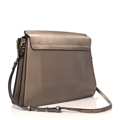 Chloe Calfskin Suede Medium Faye Shoulder Bag Motty Grey 3 of 14