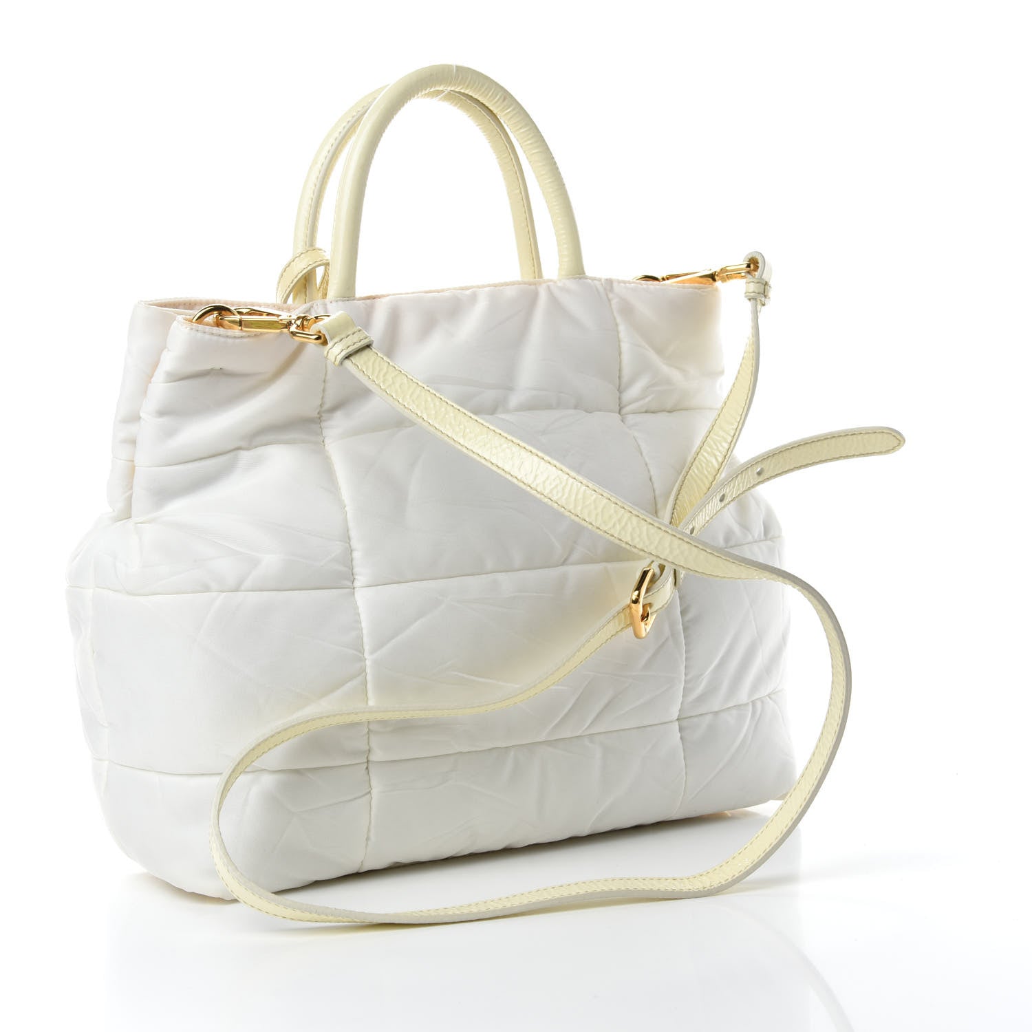 Prada Tessuto Nylon Quilted Bag White 3 of 13