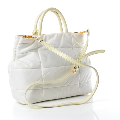 Prada Tessuto Nylon Quilted Bag White 3 of 13