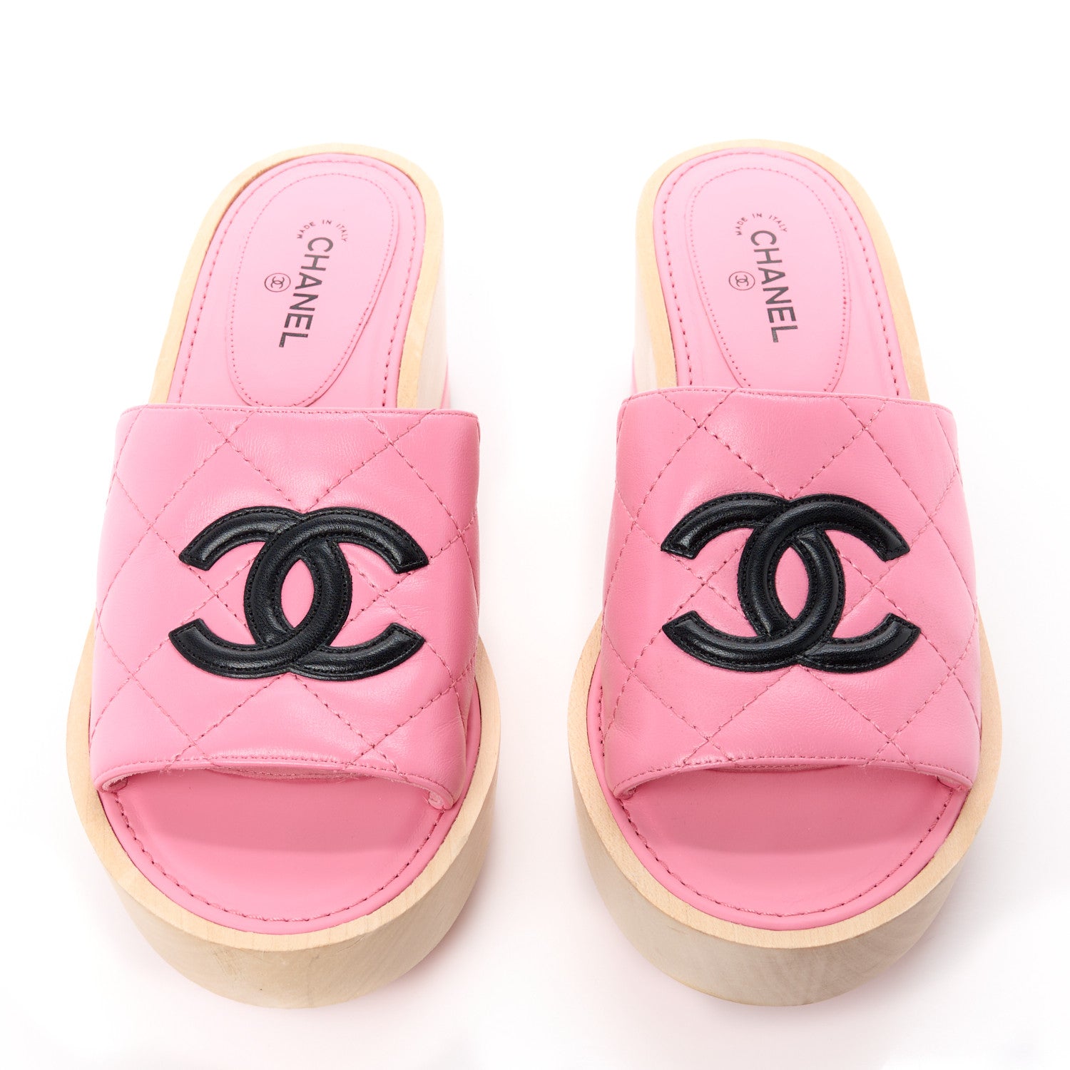 Chanel Lambskin CC Flat Slide Sandals 37 Pink 2 of 10