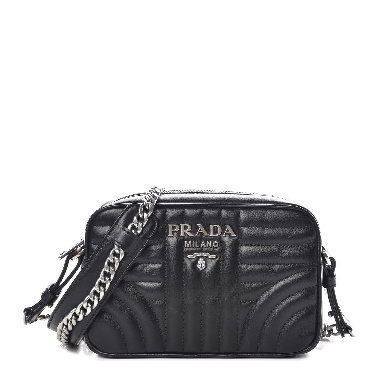 Prada Soft Calfskin Diagramme Crossbody Bag Black 1 of 8