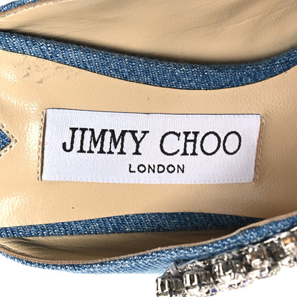 Jimmy Choo Denim Crystal Bing 65 Pumps 38 Blue 7 of 8