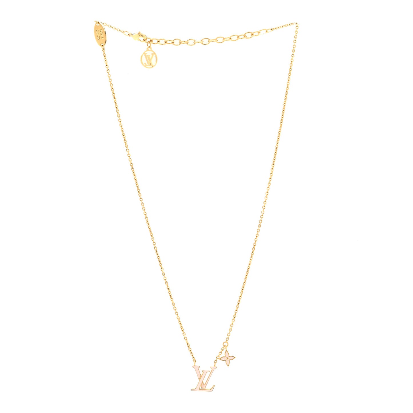 Enamel LV Iconic Necklace Gold Pink