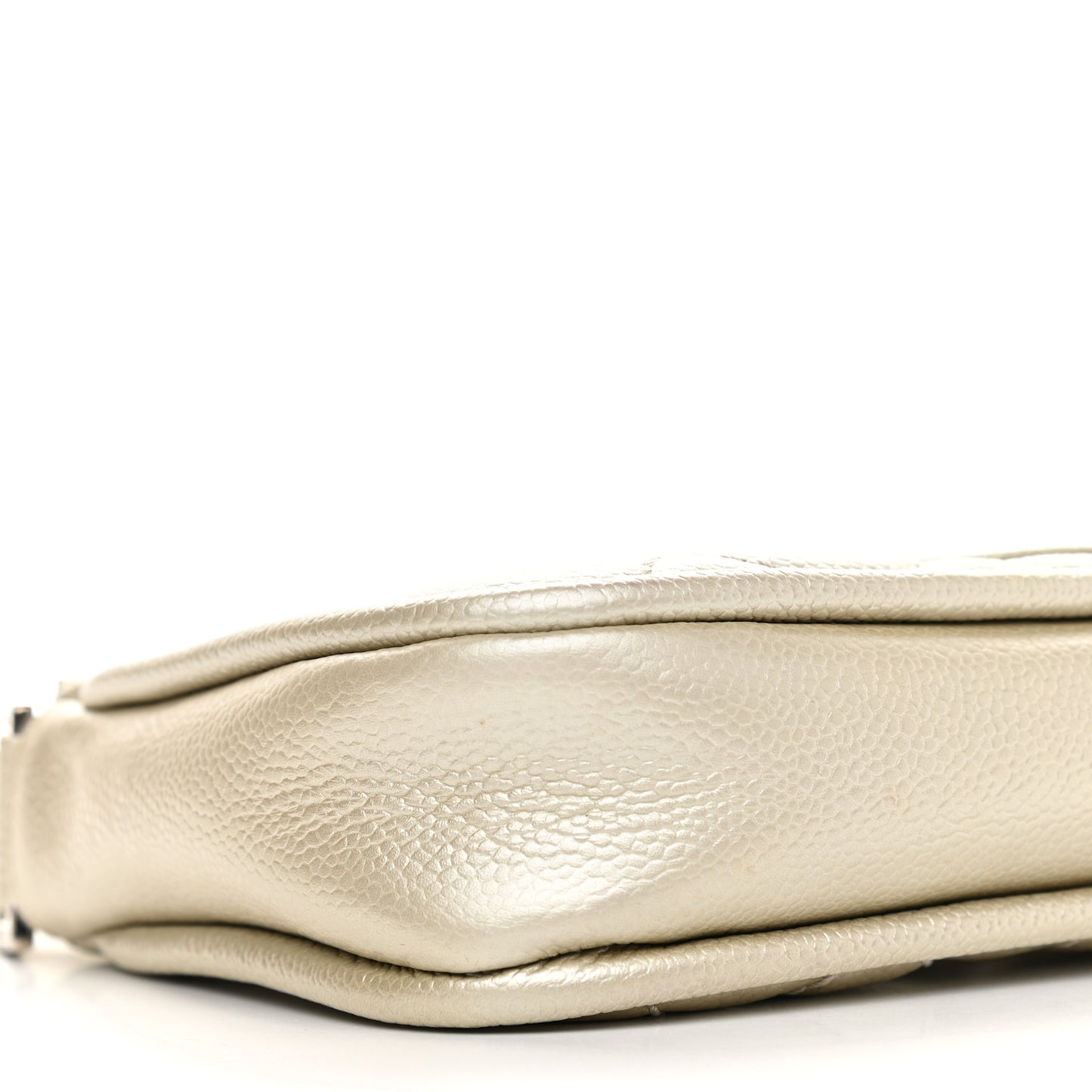 Metallic Caviar Quilted Timeless CC Shoulder Bag Gold