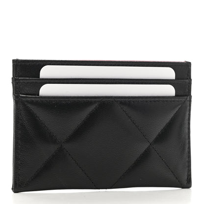 Chanel Lambskin Quilted Chanel 19 Card Holder Black 3 of 10