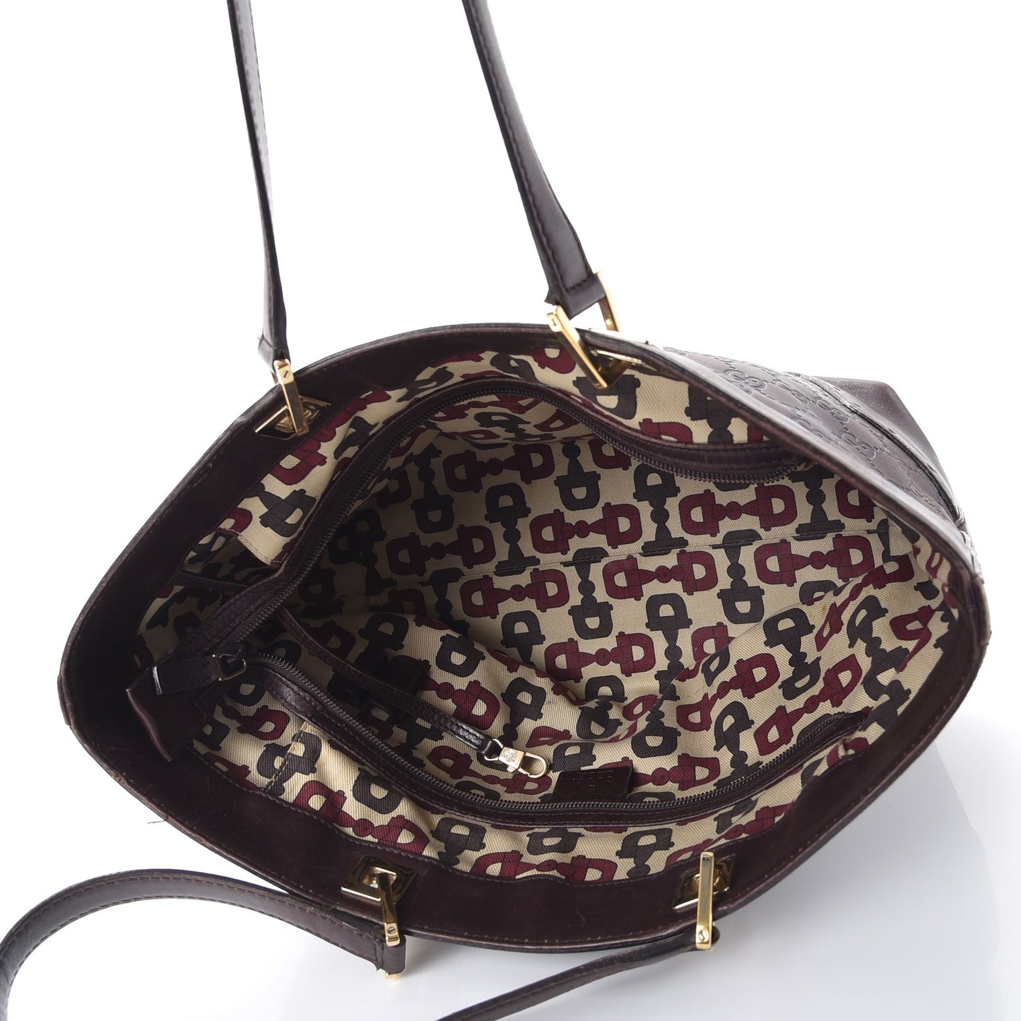 Guccissima Large Punch Tote Chocolate Brown