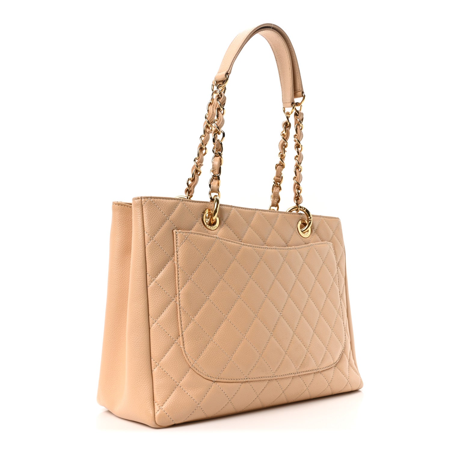 Chanel Caviar Quilted Grand Shopping Tote GST Beige 3 of 10