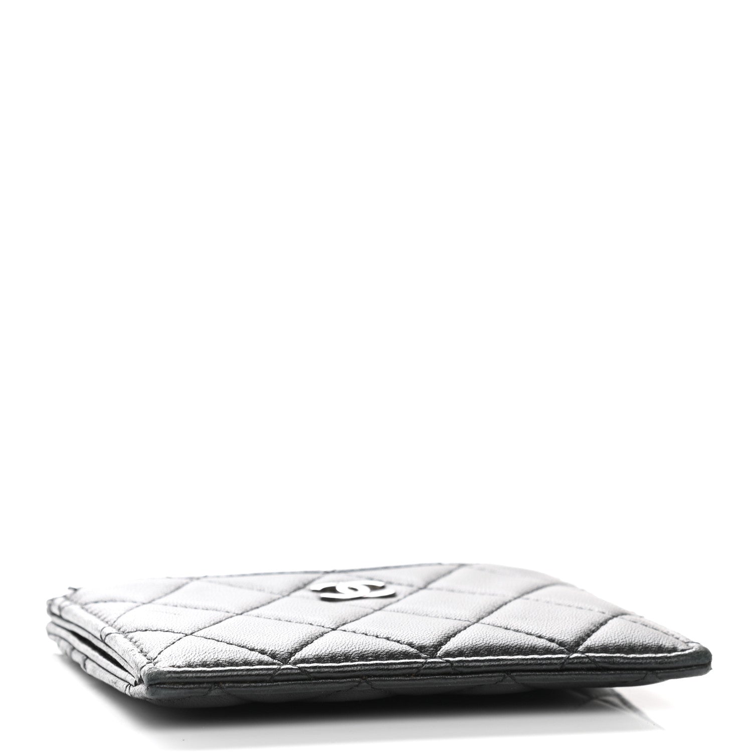 Chanel Lambskin Quilted CC Zip Card Holder Black 4 of 9