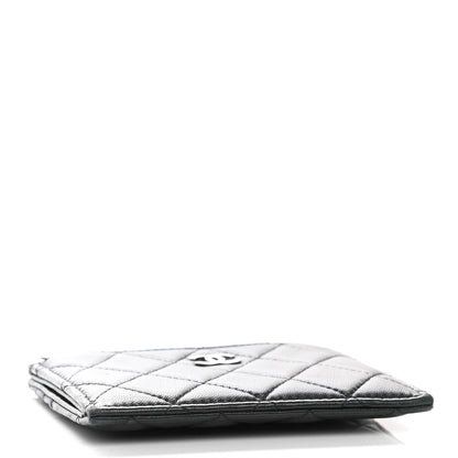 Chanel Lambskin Quilted CC Zip Card Holder Black 4 of 9