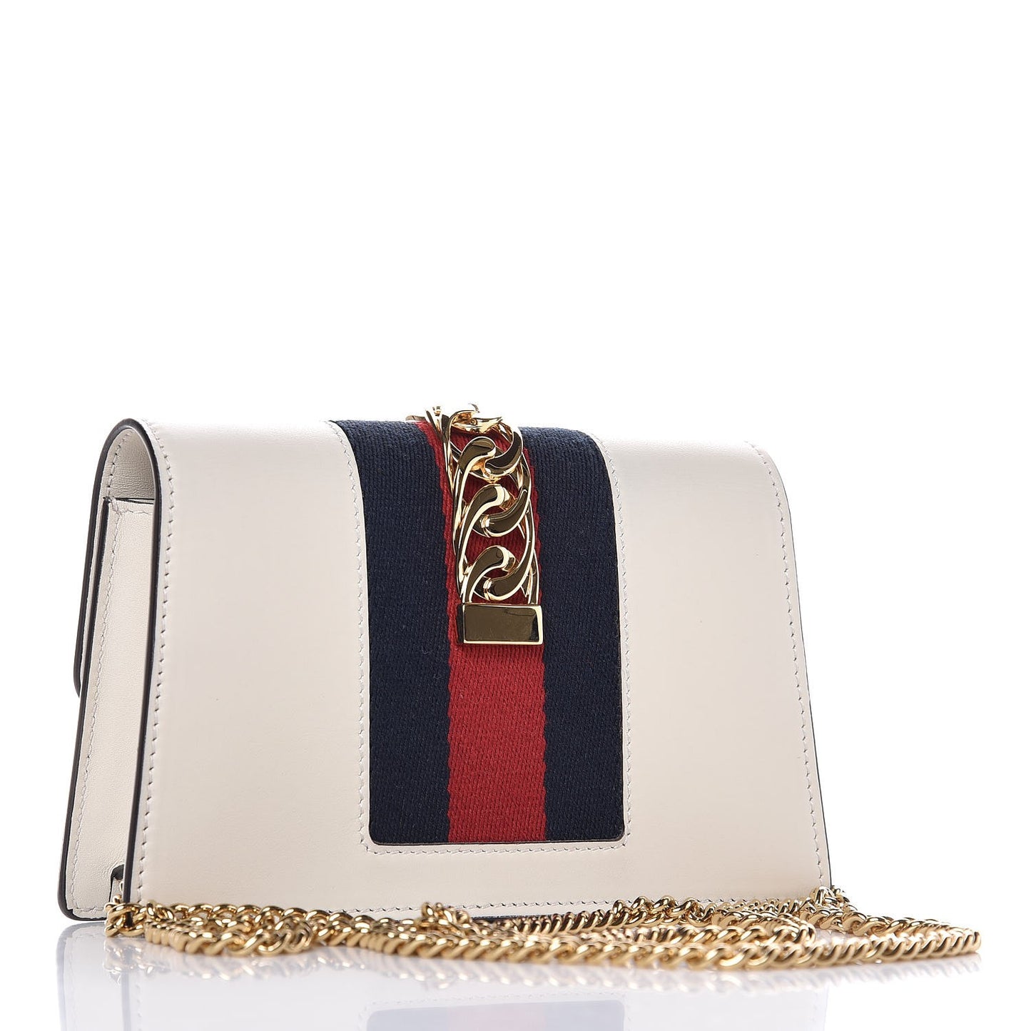Calfskin Super Mini Sylvie Chain Shoulder Bag White